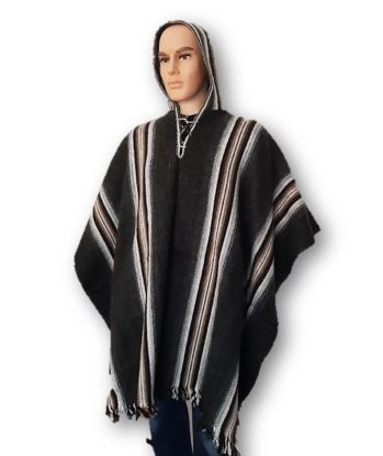 Zwarte heren poncho 0