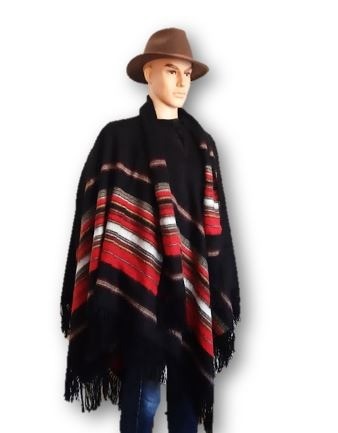 Zwarte heren poncho