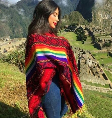 Dames poncho - Peruvian poncho Koop online Peruaanse Alpacawol < Gratis
