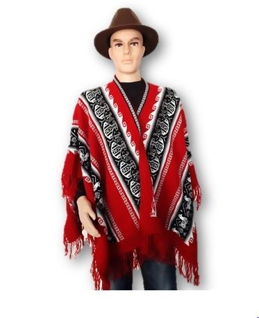 zwak Persoonlijk Polijsten Heren poncho sjaal rood - Poncho sjaal - Koop online Peruaanse Alpacawol  kleding < Gratis verzending>