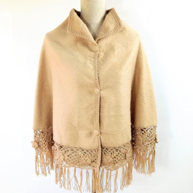 dames alpaca cape poncho beige