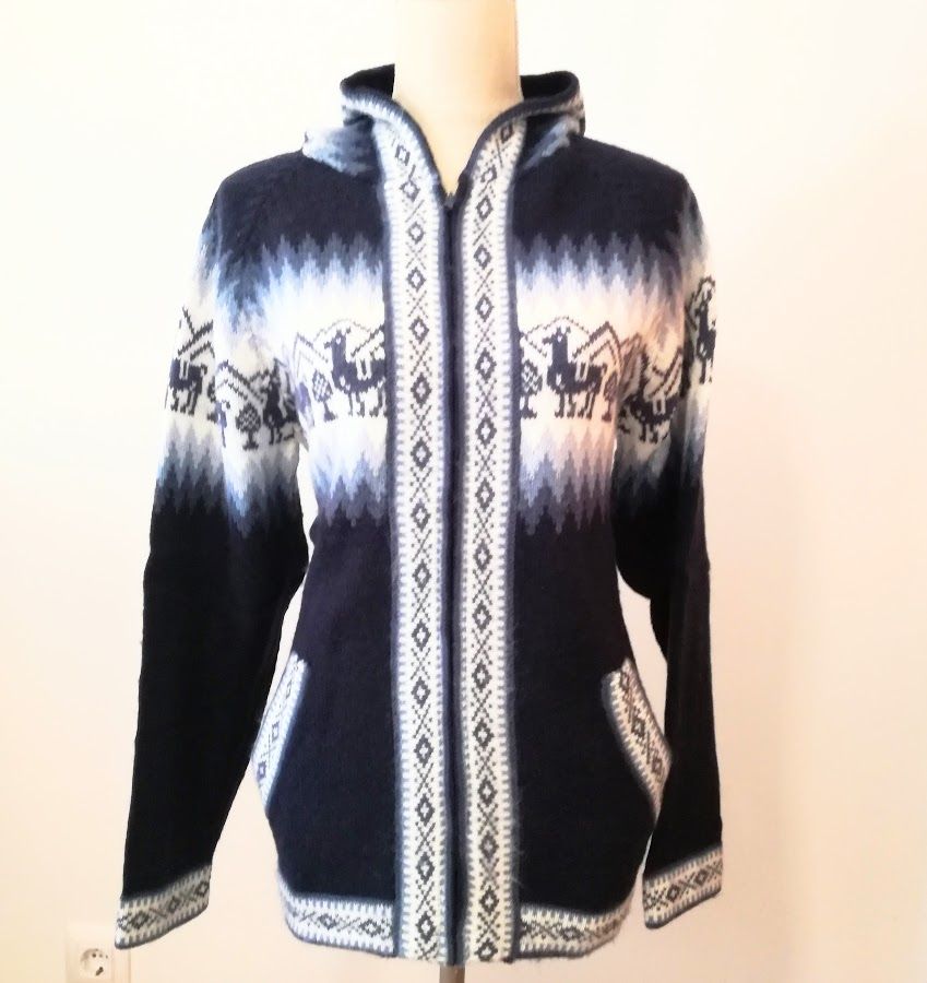 Blauwe alpaca dames vesten maat sl,xl