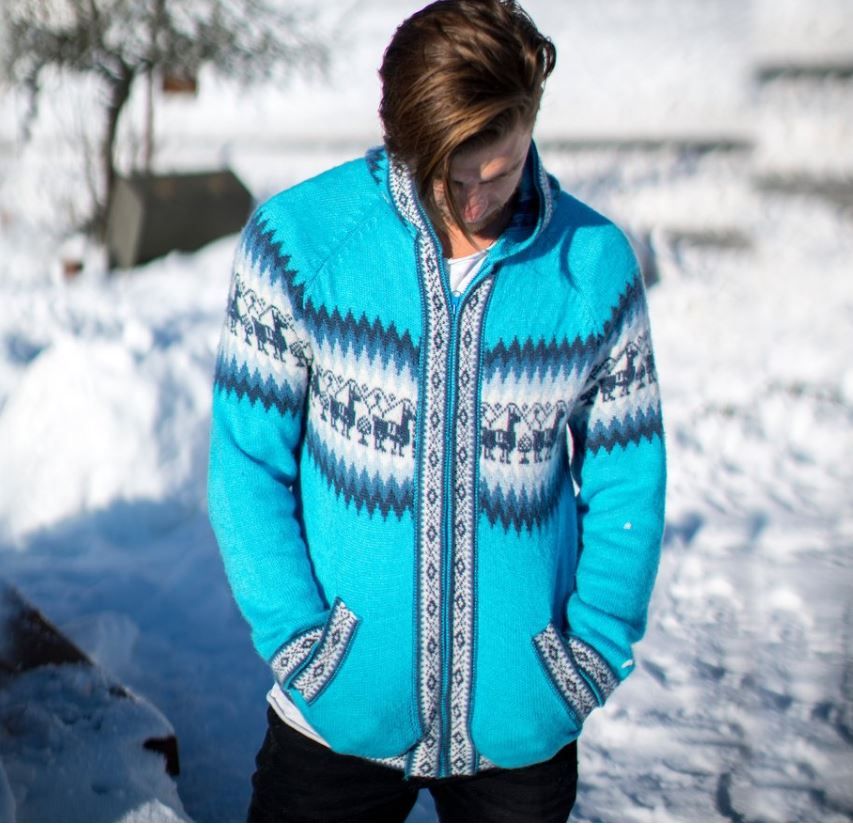 Turkooise alpaca vest