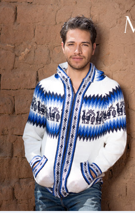 Wit-blauw alpaca vest