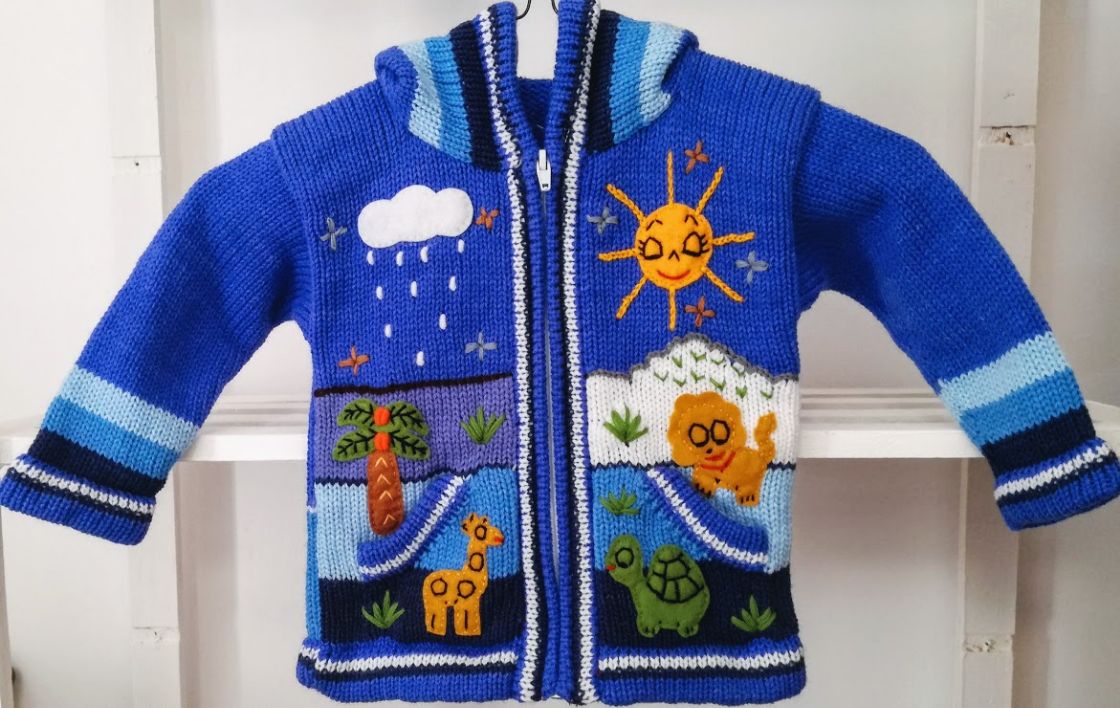 Azuurblauwe sweater